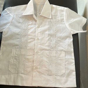 Guayabera Boys Cuban Latino Style Button Down Dress Shirt